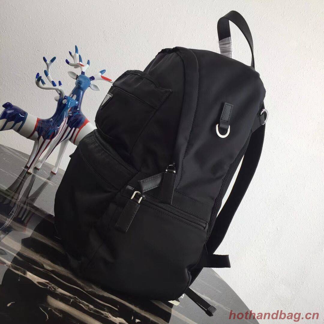 Prada Printed technical fabric backpack 2VZ025 black Prada Printed technical fabric backpack 2VZ025 black