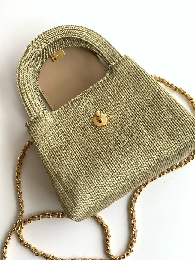 Chanel MINI weaving SHOPPING BAG AS4416 green