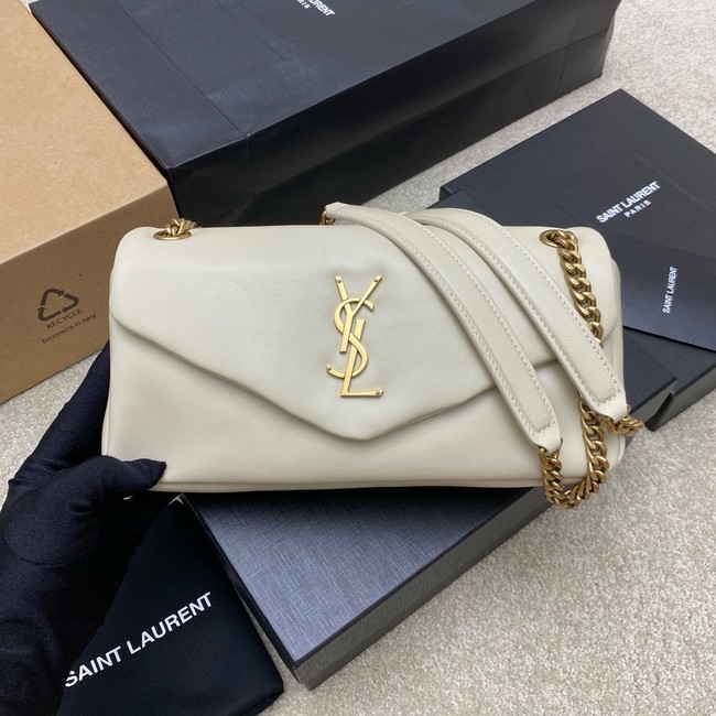 Saint Laurent CALYPSO small in plunged lambskin 734153 BLANC VINTAGE