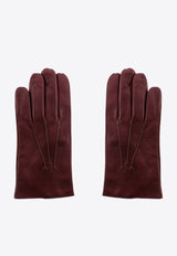 Orciani Stitched Leather Gloves Bordeaux GU0072_BRANDY