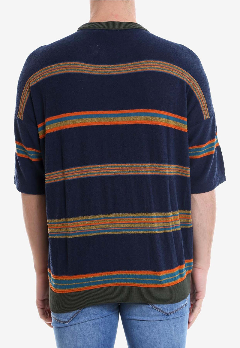 Roberto Collina Nuur Striped Crewneck T-shirt Multicolor RV46021_RV4626