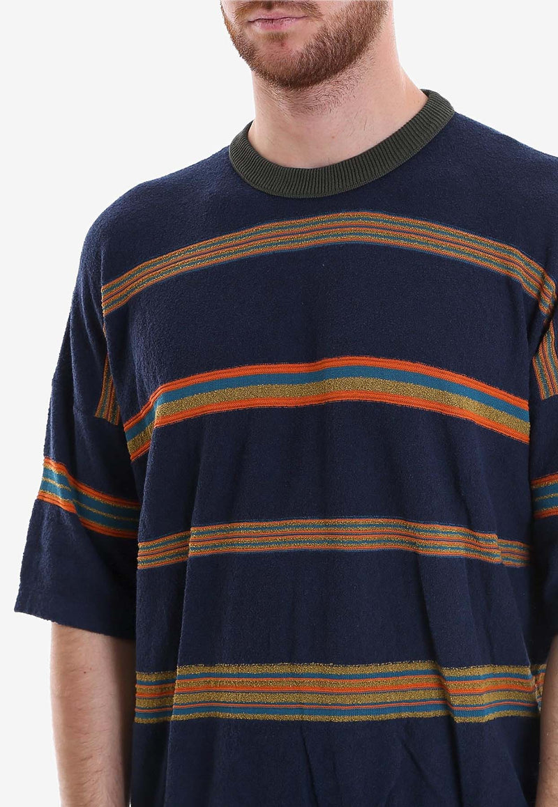 Roberto Collina Nuur Striped Crewneck T-shirt Multicolor RV46021_RV4626