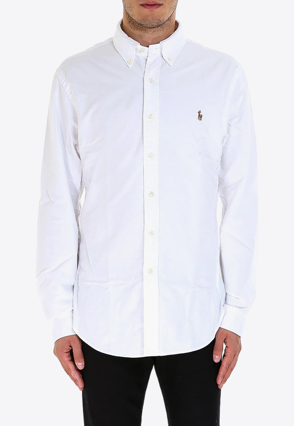 Polo Ralph Lauren Logo Embroidered Long-Sleeved Shirt White 710549084_006