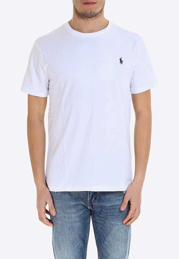 Polo Ralph Lauren Logo Embroidered Basic T-shirt White 710680785_003