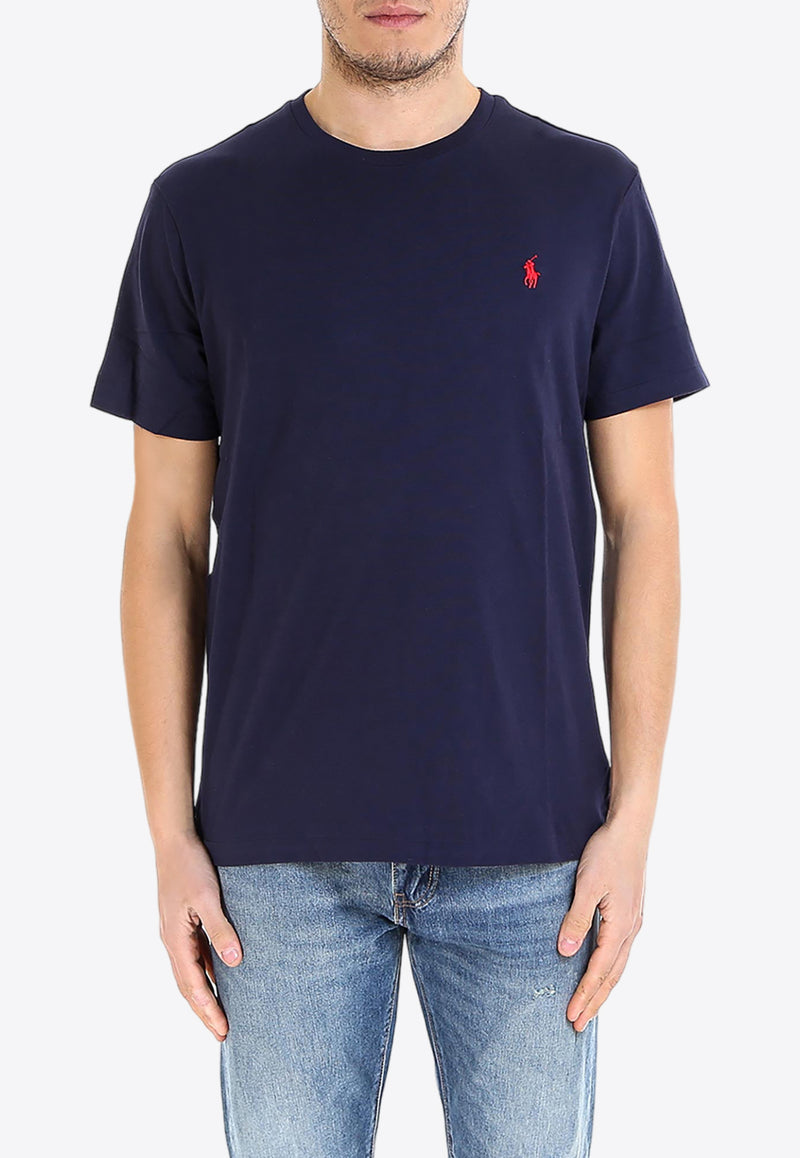 Polo Ralph Lauren Logo Embroidered Basic T-shirt Blue 710680785_004