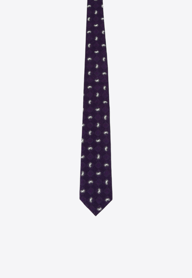 Nicky Milano Patterned Silk Tie Purple PREVIOBGARZAJAC_5