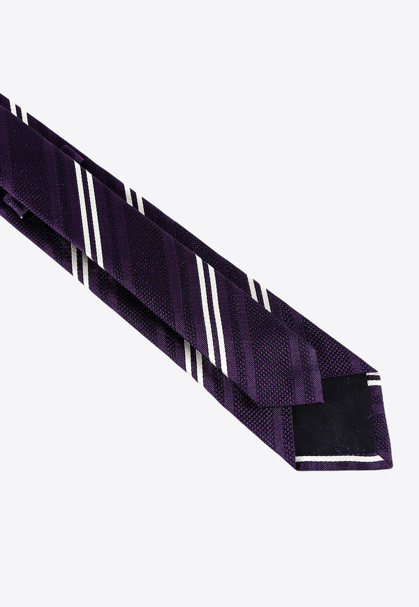 Nicky Milano Striped Silk Tie Purple POSTERAGARZA_5