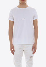 Saint Laurent Logo Print Crewneck T-shirt White 464572YB2DQ_9000