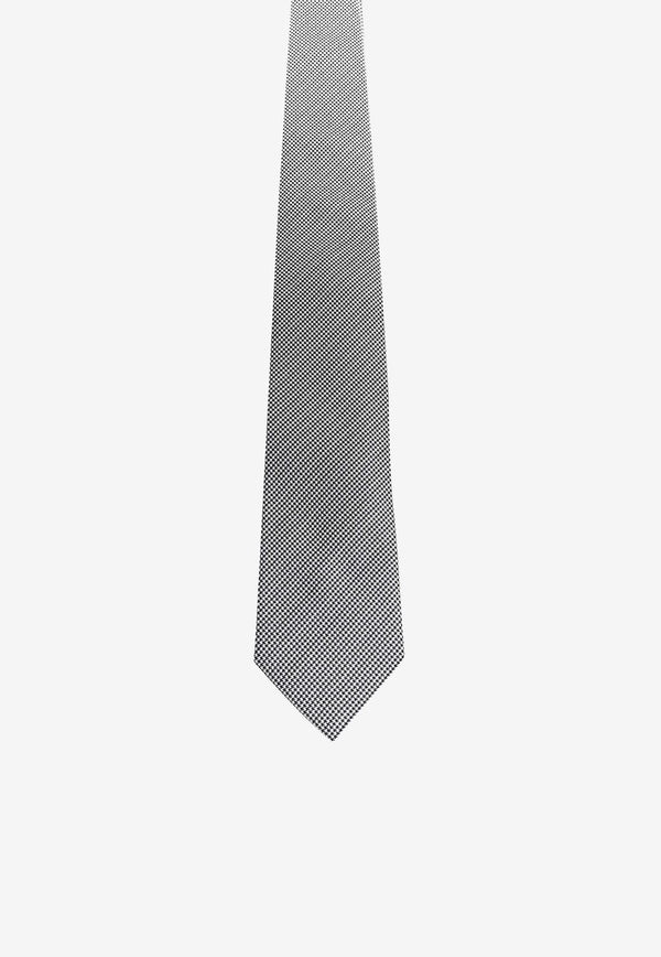 Nicky Milano Patterned Silk Tie Gray FANCYAX_14