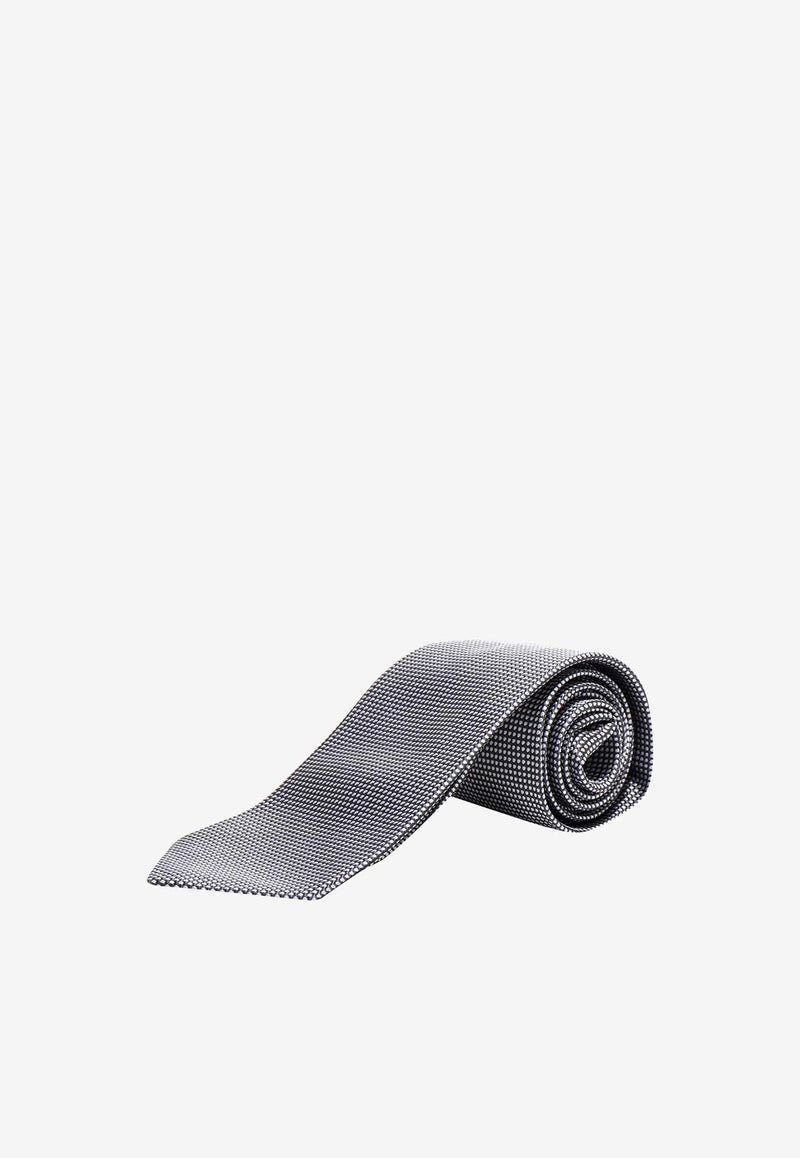 Nicky Milano Patterned Silk Tie Gray FANCYAG_3