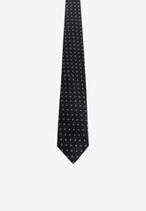 Nicky Milano Patterned Silk Tie Black SATINAB_4