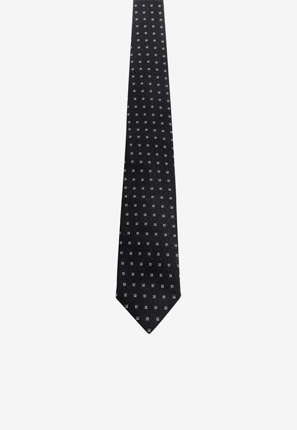 Nicky Milano Patterned Silk Tie Black SATINAB_4