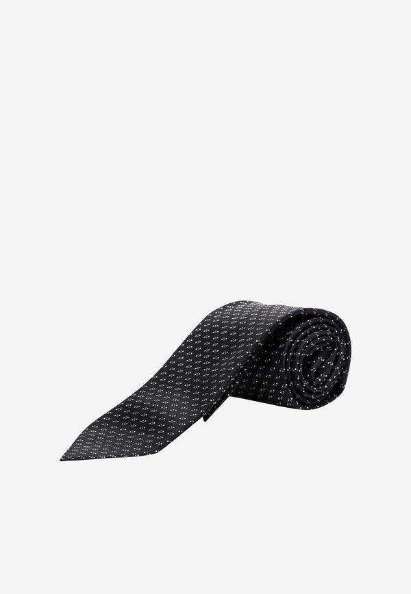 Nicky Milano Patterned Silk Tie Black SATINAC_4