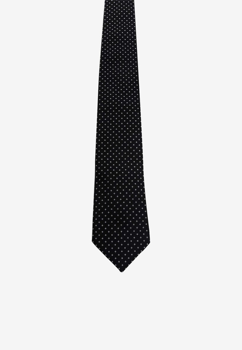 Nicky Milano Patterned Silk Tie Black SALSACA_7