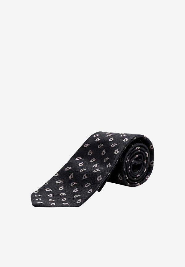 Nicky Milano Patterned Silk Tie Black SALUTOD_10