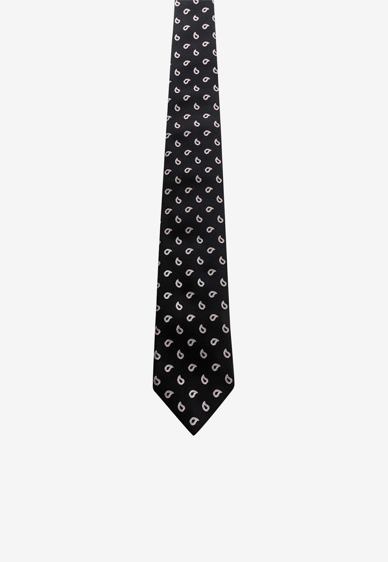 Nicky Milano Patterned Silk Tie Black SALUTOD_10