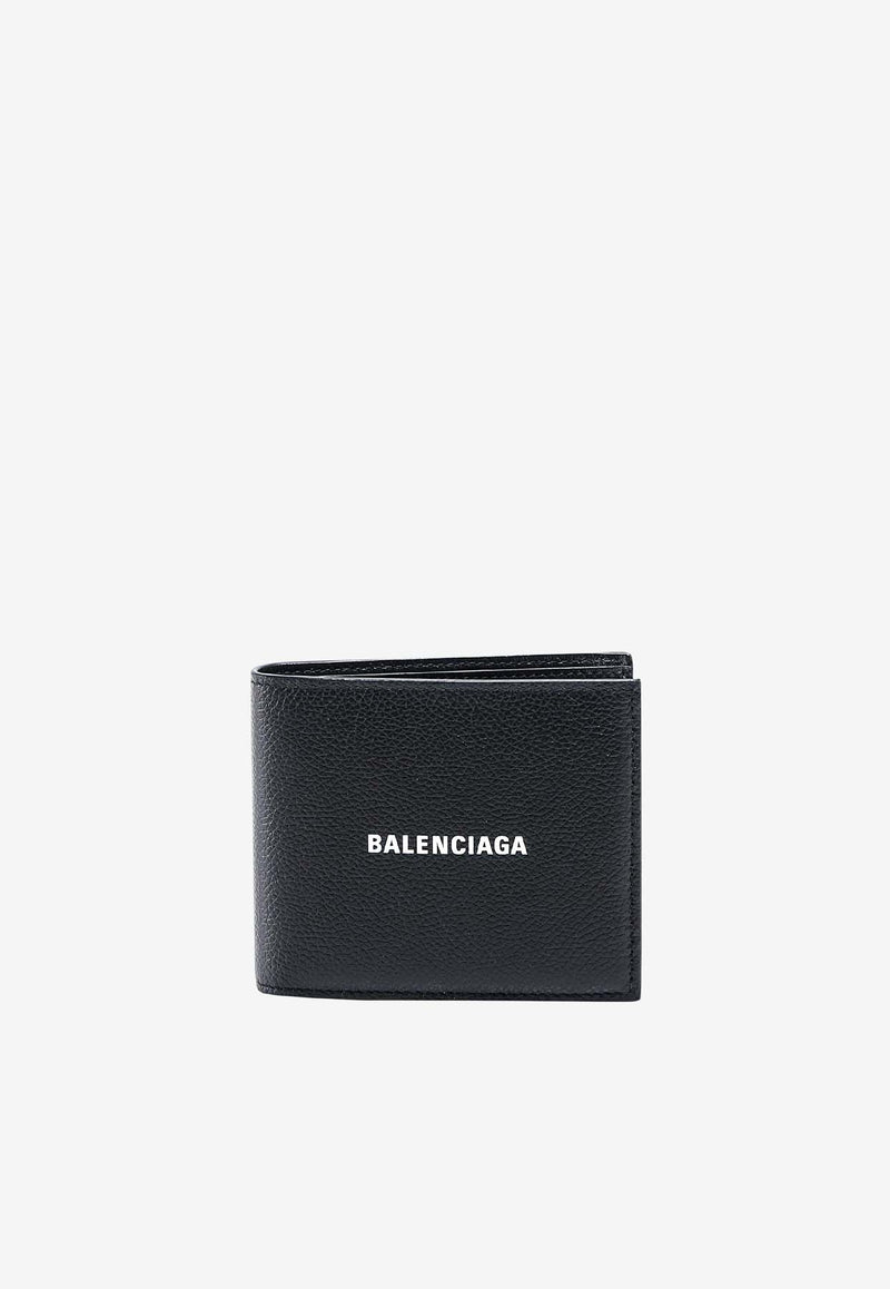 Balenciaga Logo Print Leather Wallet Black 5945491IZI3_1090