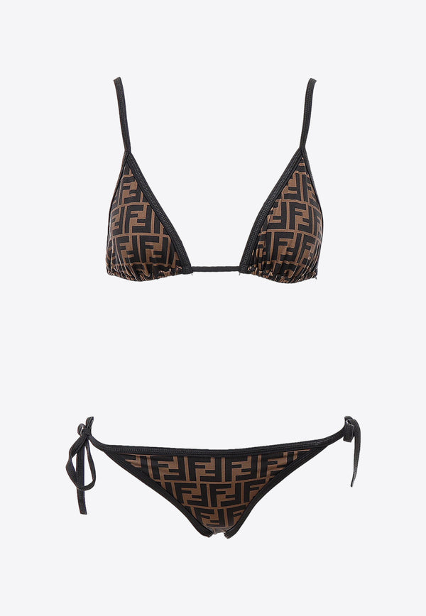 Fendi FF Monogram Side-Tie Bikini Brown FXB974ADHB_F0GME