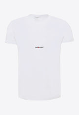 Saint Laurent Logo Print Crewneck T-shirt White 464572YB2DQ_9000