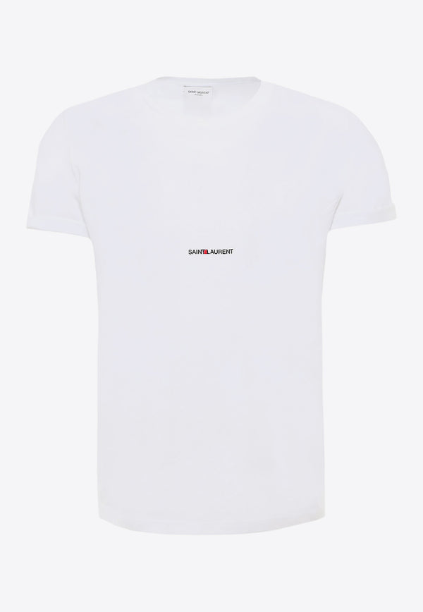 Saint Laurent Logo Print Crewneck T-shirt White 464572YB2DQ_9000