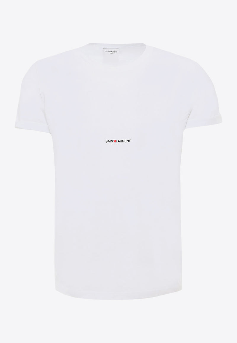 Saint Laurent Logo Print Crewneck T-shirt White 464572YB2DQ_9000