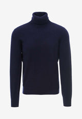 Brunello Cucinelli Turtleneck Cashmere Sweater Blue M2200103_CW425