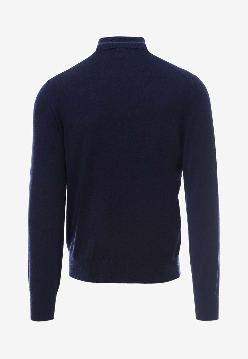 Brunello Cucinelli Turtleneck Cashmere Sweater Blue M2200103_CW425