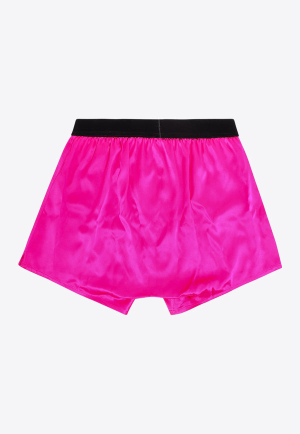 Tom Ford Logo Jacquard Silk Boxers Pink T4LE41010_672