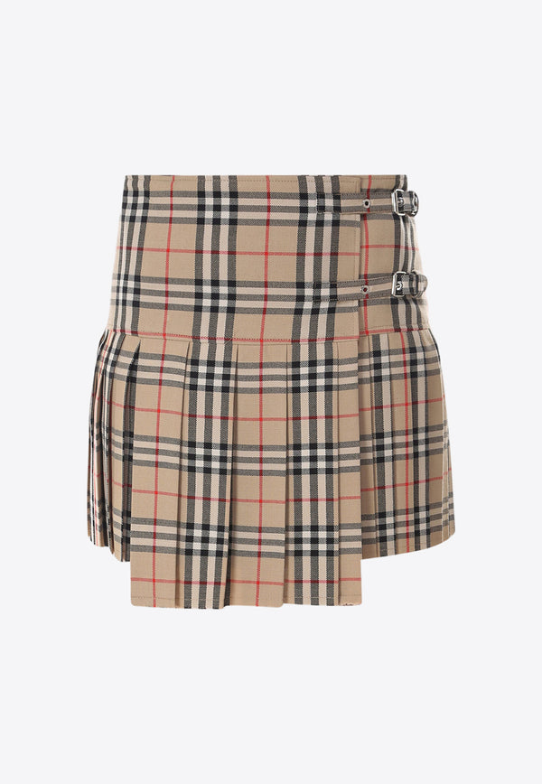 Burberry Zoe Pleated Checked Mini Skirt 8025832_A7028