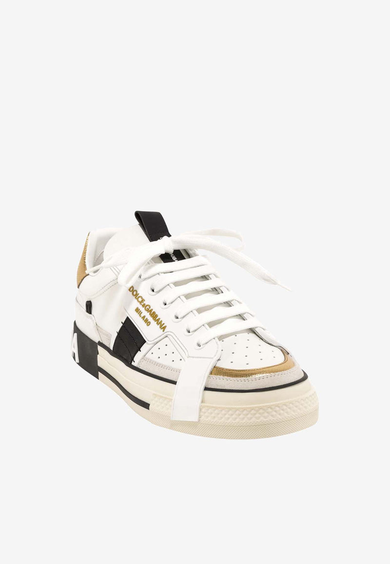 Dolce 
Gabbana 2.Zero Leather Low-Top Sneakers White CS1863AO222_8B996