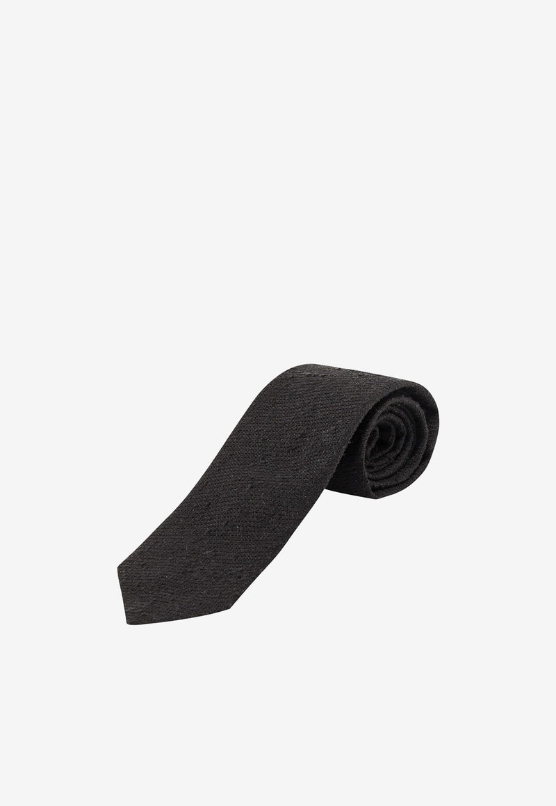 Nicky Milano Basic Silk Tie Black VALEC_NERO