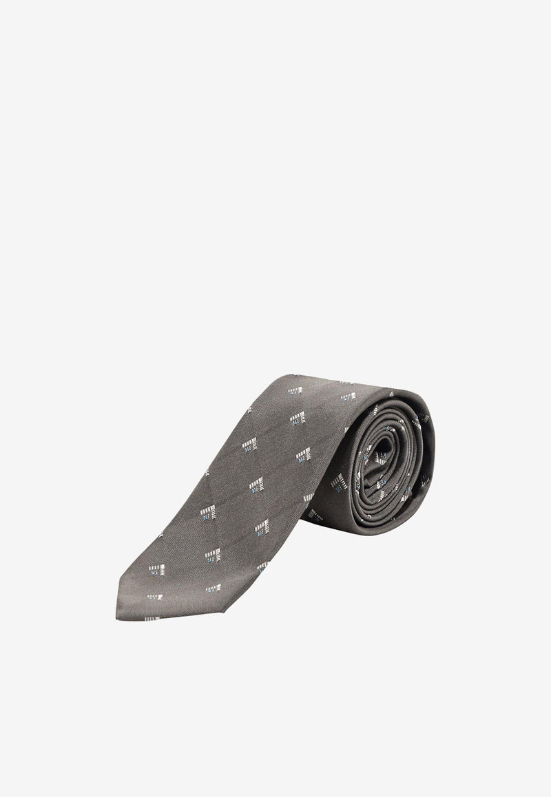 Nicky Milano Patterned Silk Tie Gray VAGOB_8