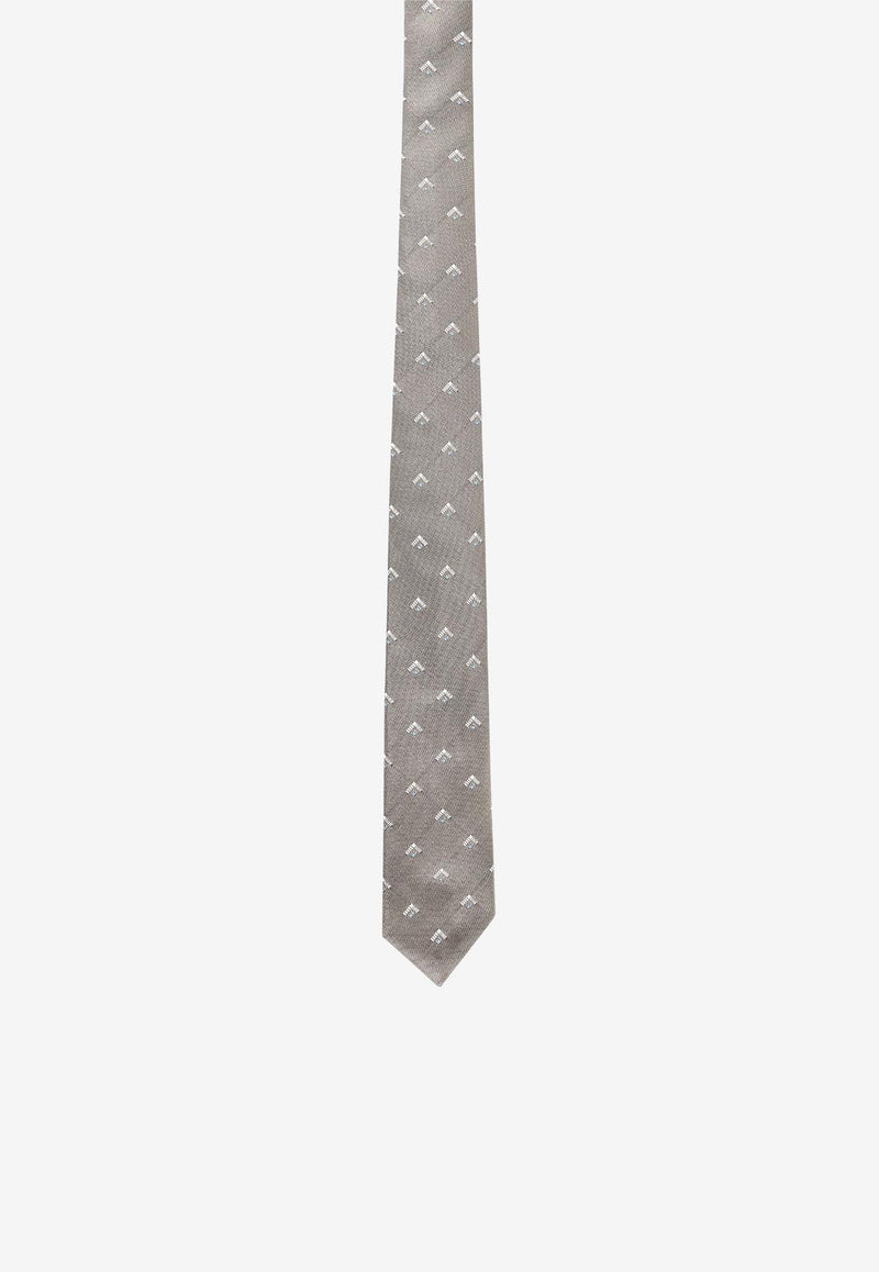 Nicky Milano Patterned Silk Tie Gray VAGOB_8