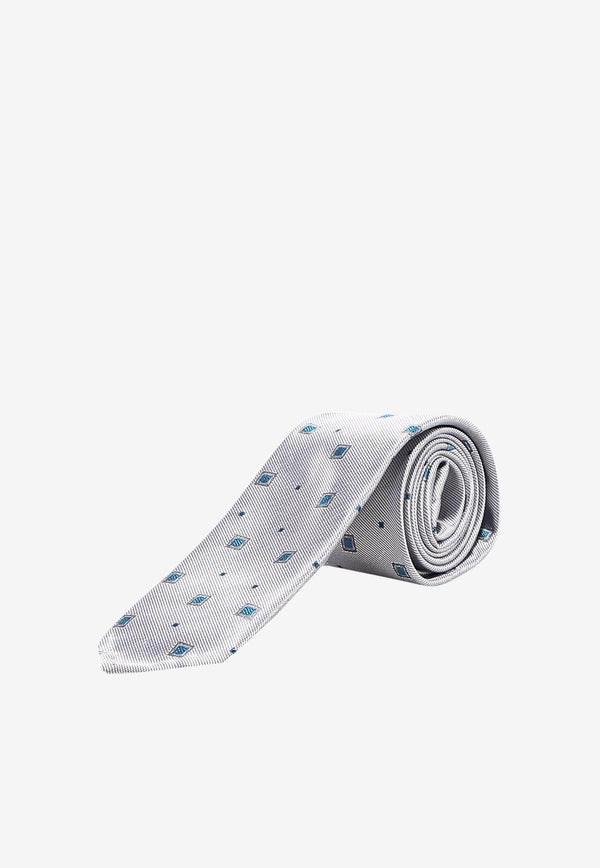 Nicky Milano Patterned Silk Tie Blue VAGOR_4