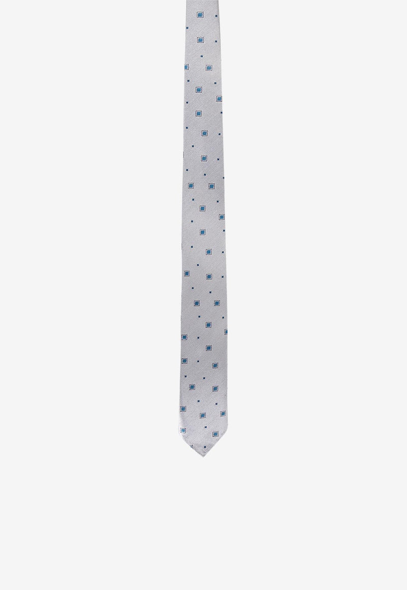 Nicky Milano Patterned Silk Tie Blue VAGOR_4