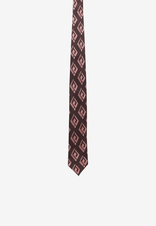 Nicky Milano Patterned Silk Tie Pink VIDEOB_7