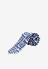 Nicky Milano Patterned Pointed Tie Blue VICEH_1