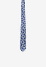 Nicky Milano Patterned Pointed Tie Blue VICEH_1