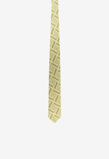 Nicky Milano Patterned Linen Tie Green VICEH_5