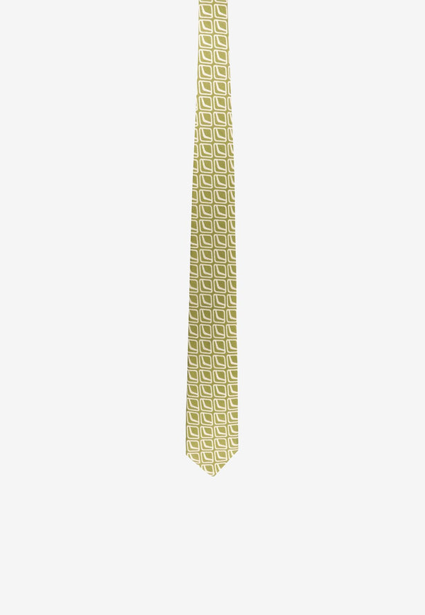 Nicky Milano Patterned Linen Tie Green VICEI_5