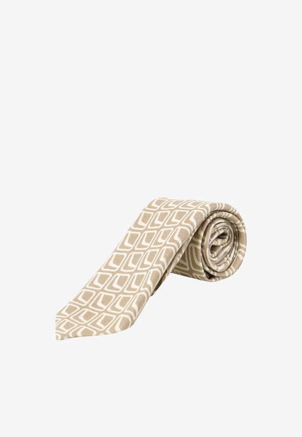 Nicky Milano Patterned Pointed Tie Beige VICEI_8