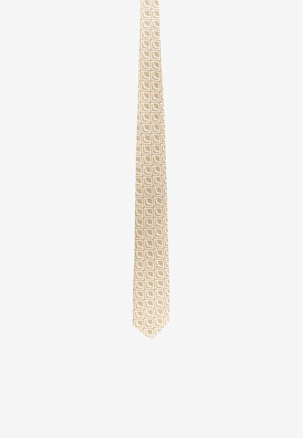 Nicky Milano Patterned Pointed Tie Beige VICEI_8