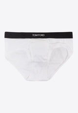 Tom Ford Logo Waistband Briefs White T4LC11040_100