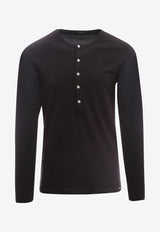 Tom Ford Long-Sleeved Crewneck T-shirt Black T4M151040_002