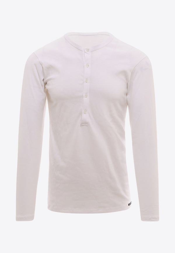 Tom Ford Long-Sleeved Crewneck T-shirt White T4M151040_100