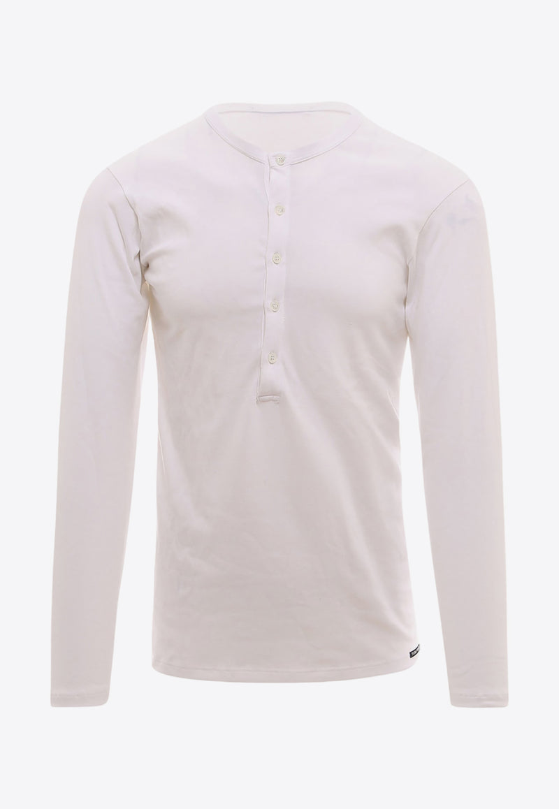 Tom Ford Long-Sleeved Crewneck T-shirt White T4M151040_100