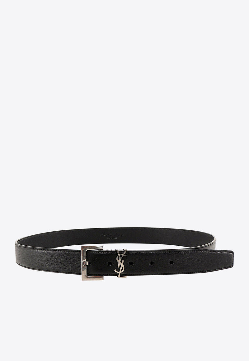 Saint Laurent Cassandre-Logo Leather Belt 634437BOO0E_1000