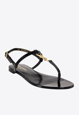 Saint Laurent Cassandra Patent Leather Flat Sandals 659817B8IKK_1000