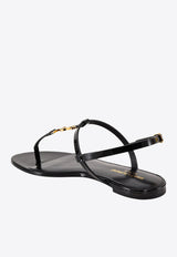 Saint Laurent Cassandra Patent Leather Flat Sandals 659817B8IKK_1000