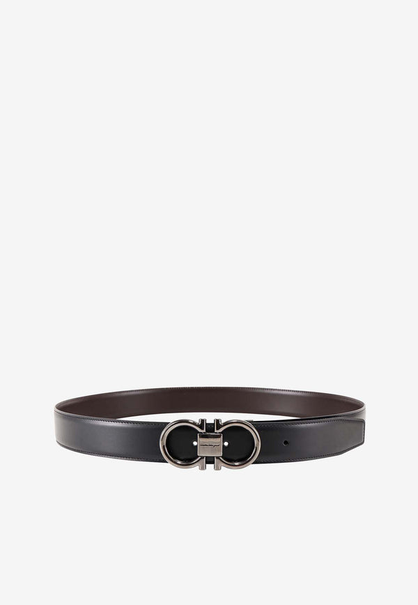 Salvatore Ferragamo Reversible Gancini Leather Belt Black 679938694531_NERO